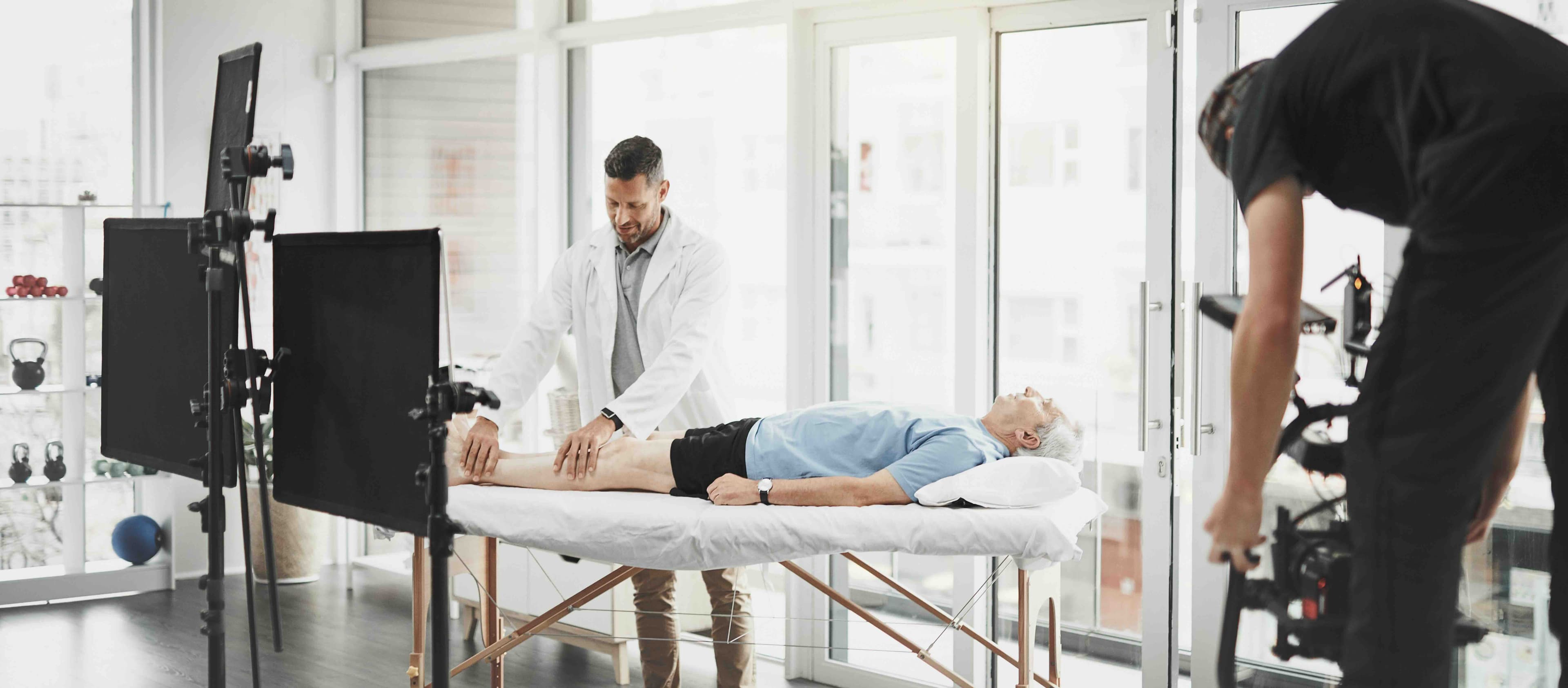Doctor performing a medical procedure